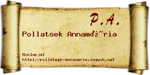 Pollatsek Annamária névjegykártya